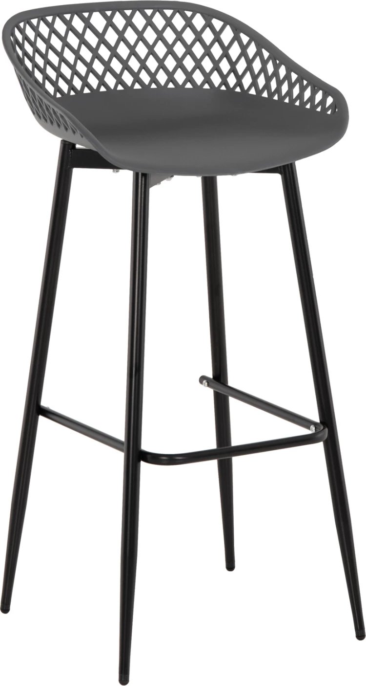 Karrige për bar AVAYA FH8686.20, polipropilen gri, këmbë metalike të zeza, 46x48x99H cm