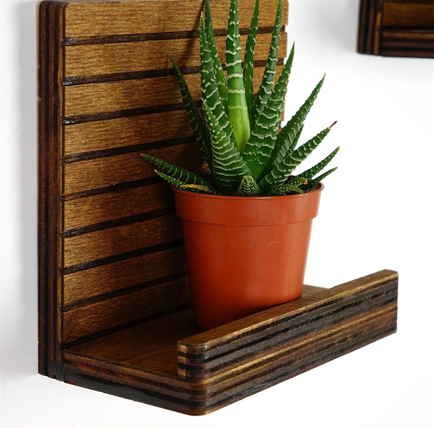 Raf muri, ngjyrë arre, Hanah Home, Raf263, 13x13x7cm (2 copë)