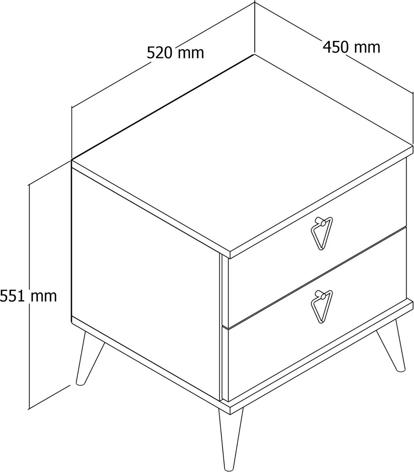 Komodinë natës Hanah Home, Versa-Ce 3634, e bardhë