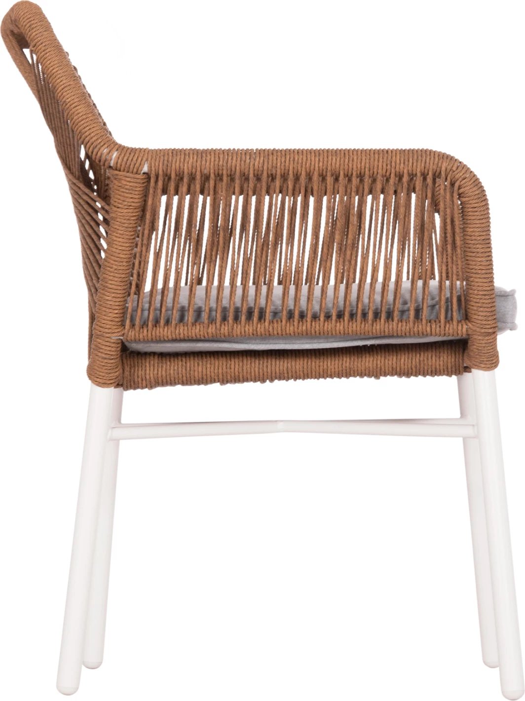 Karrige ngrënieje për jashtë, alumin i bardhë, ratan sintetik bezhë, TOPIN FH6048.11, 59x63x81cm