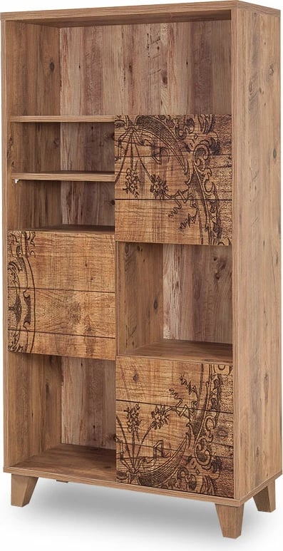Raft librash PWF-0181-7, ngjyrë pishe Atlantike, 80x36x155cm