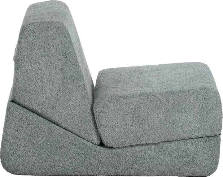 Fotel-krevat Ferderina, material stof, ngjyrë gri e çelët, 66x102x73cm