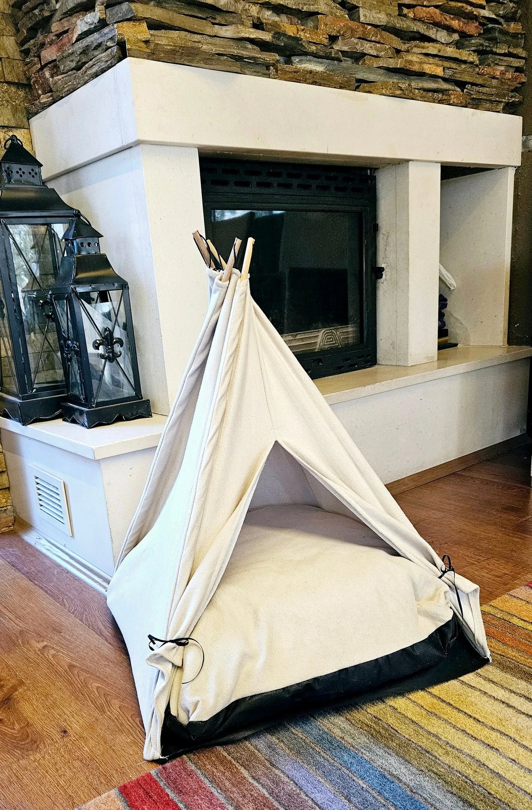 Shtrat çadër për kafshë shtëpiake, krem, Skye Decor