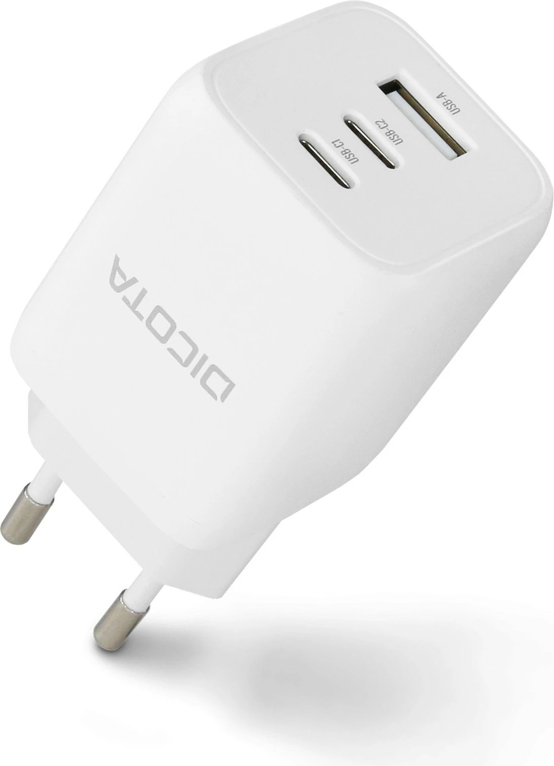 Karikues universal DICOTA D32054, 65W, 2x USB-C, 1x USB-A, i bardhë