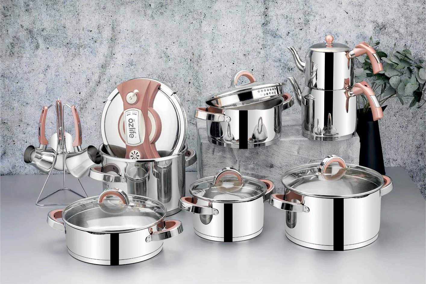 Set tenxheresh prej inoksi, 18 pjesë, Hermia Concept, Dolce459