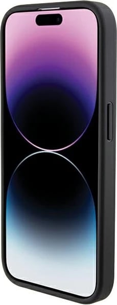 Mbështjellës Ferrari Grip Stand Metal Logo për iPhone 15 Pro Max, i zi
