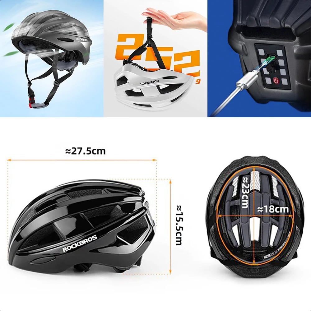 Helmetë biçiklete Rockbros ZK-013TI, universal 55-60cm, Gri