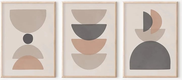 Set pikturash murale triptik Derda, print digjital, shumëngjyrëshe, 33x1.5x48cm