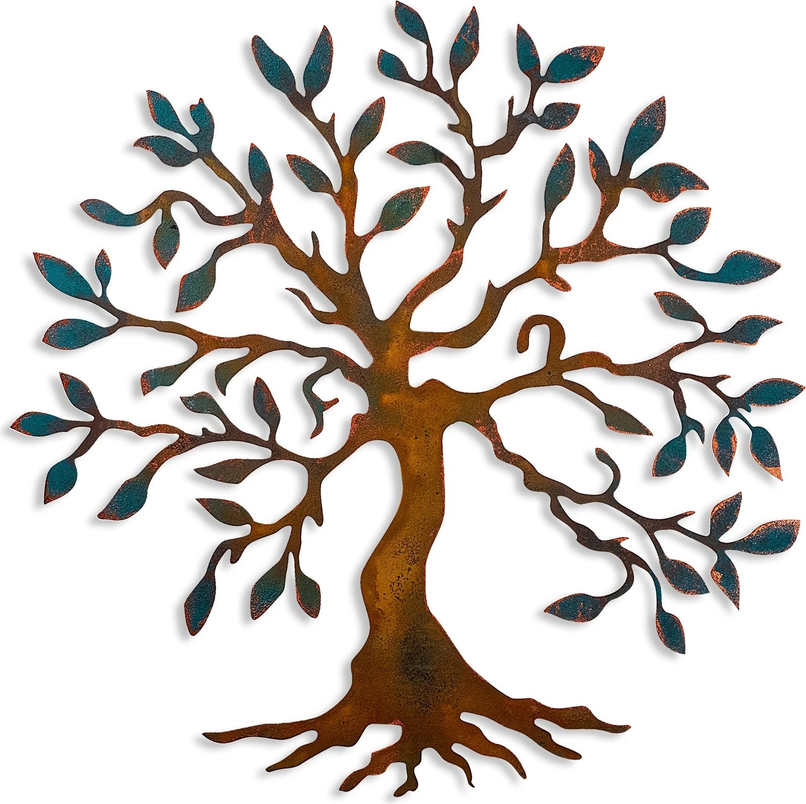 Aksesor dekorativ metalik për mur, Wallity, pemë, shumëngjyrësh, 60x60cm