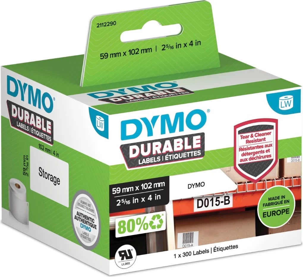 Etiketë Dymo 2112290 59x102 mm, e bardhë, 1x300 copë