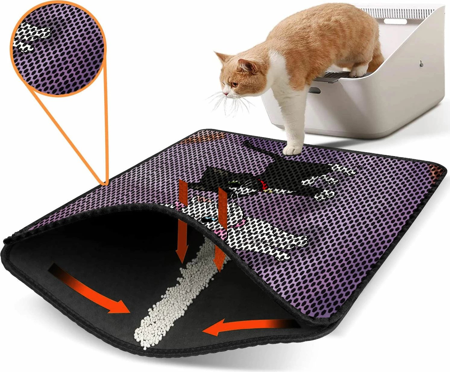 Tapet për rërë mace, shumëngjyrësh, Paws & Whiskers, Nrszn0149, 45x60cm