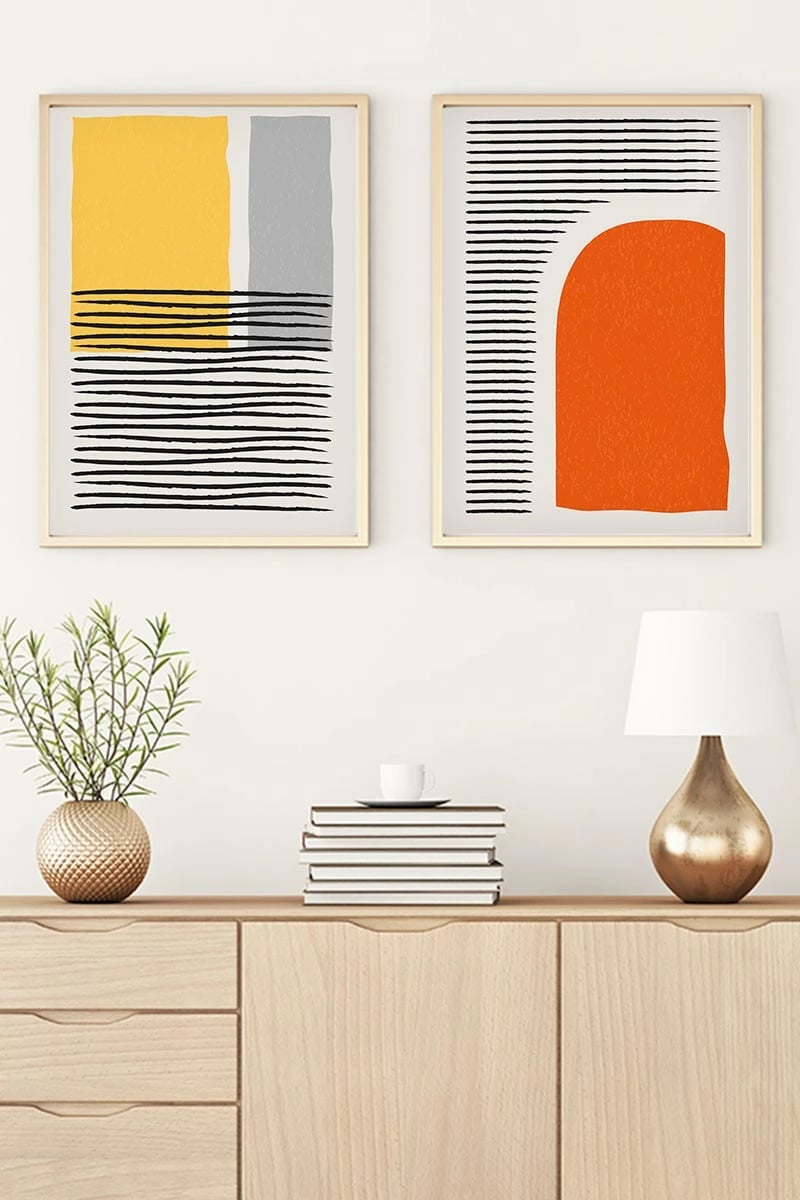 Pikturë dekorative me kornizë MDF (2 copë), Wallity, Huhu51, 30x40