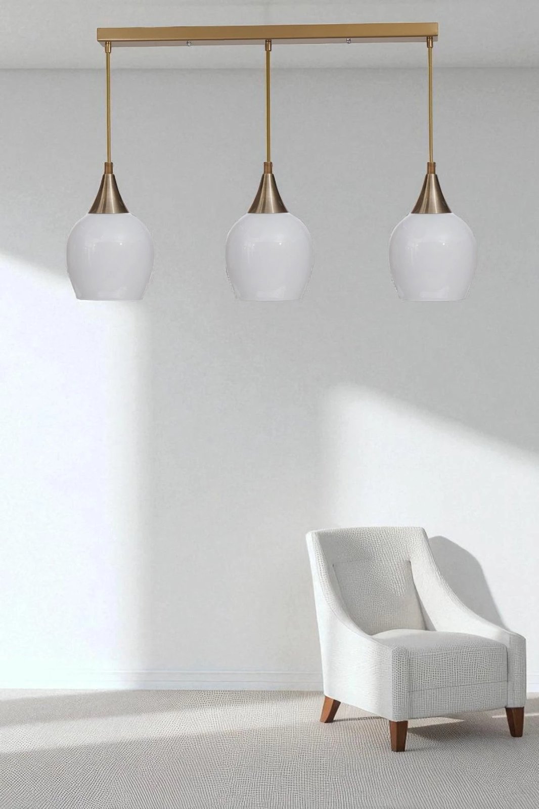 Llambadar Opviq, 9063-5, metal e xham, ngjyrë e bardhë dhe ari Llambadar Opviq, 9063-5, metal e xham, ngjyrë e bardhë dhe ari