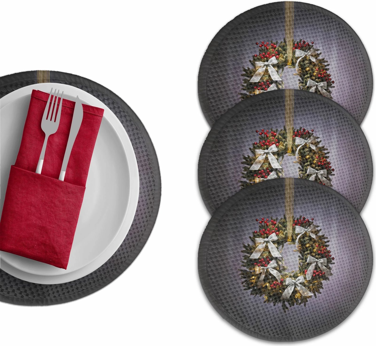 Set 4 copë mbrojtëse tavoline Hermia Concept, shumëngjyrëshe, 37cm