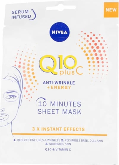 Maskë për fytyrë NIVEA Q10+Vitamin C Anti Wrinkle Energizing
