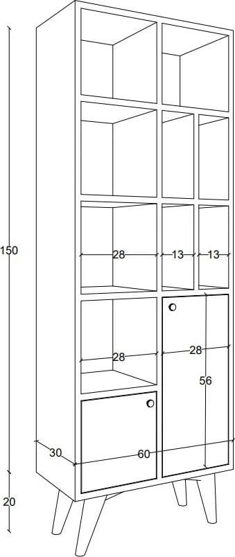 Raft librash Hanah Home, Kiato, ngjyrë lisi