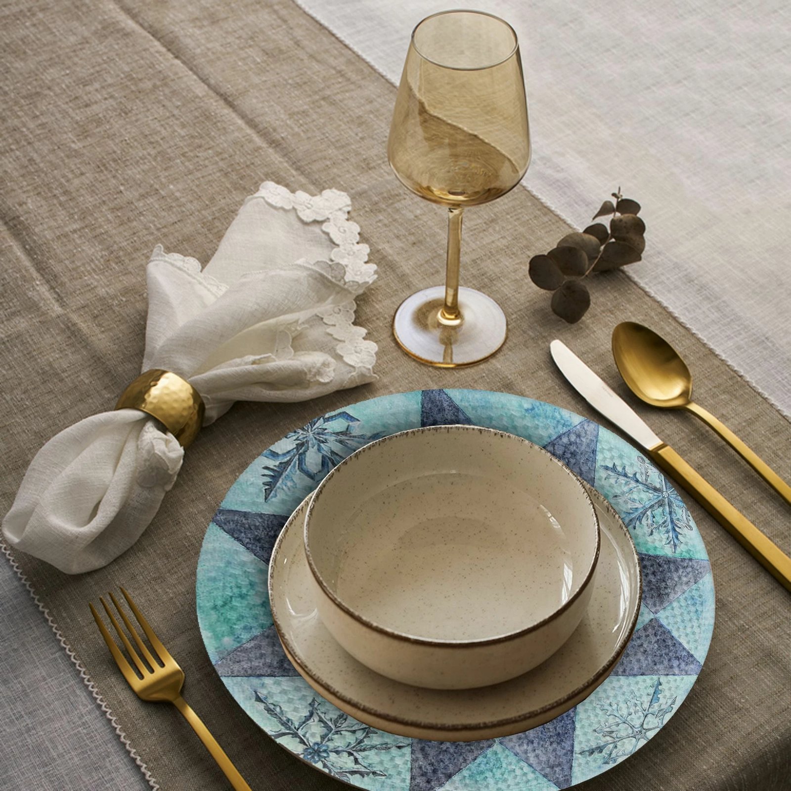 Set nënshimesh tavoline Hermia Concept, shumëngjyrëshe, 37cm, 4 copë, 3327Supla