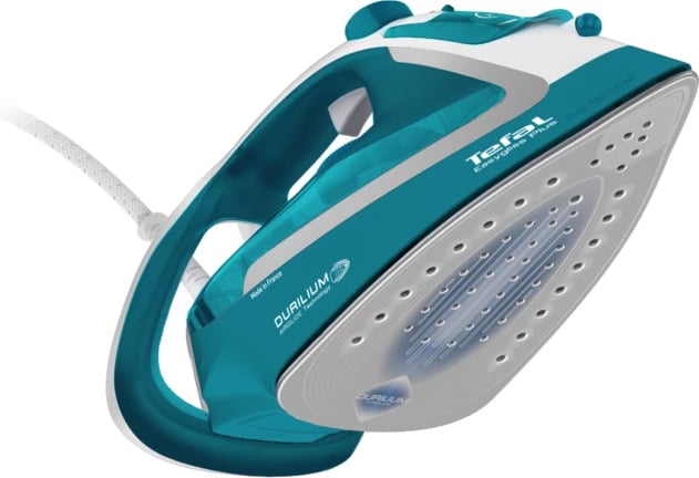 Hekur me avull, Tefal, FV5737E0, 2500W, 45 g/min, goditje avulli 220 g/min, depozitë 270 ml, turkeze/bardhë