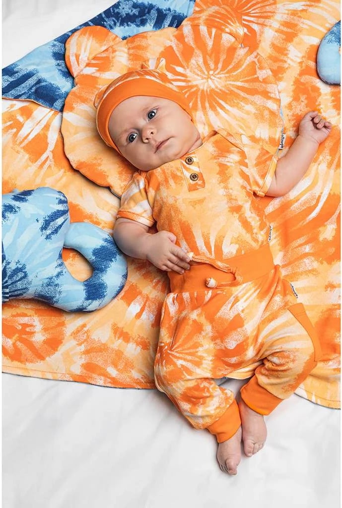 Body bebe me mëngë të shkurtra, Nicol Tomi, 100% pambuk, madhësia 68 (4-6 m), portokalli