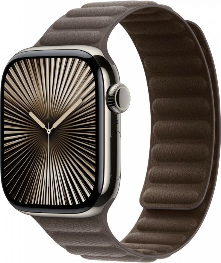Rrip magnetik Apple për Apple Watch 42 mm, FineWoven, S/M, kafe-gri