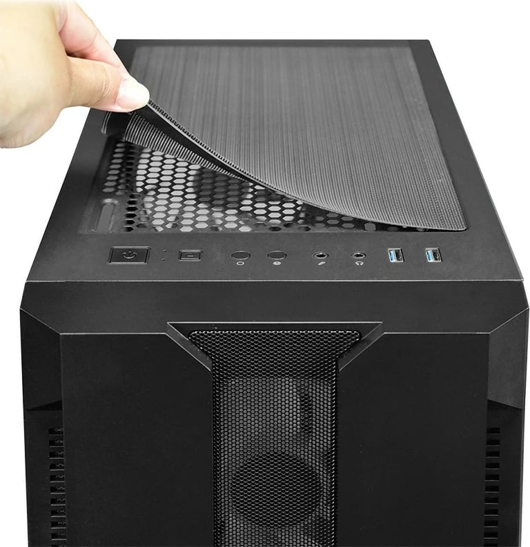 Kasë Chieftec Hunter GS-01B-OP, midi tower, xham i temperuar, RGB, e zezë Kasë Chieftec Hunter GS-01B-OP, midi tower, xham i temperuar, RGB, e zezë