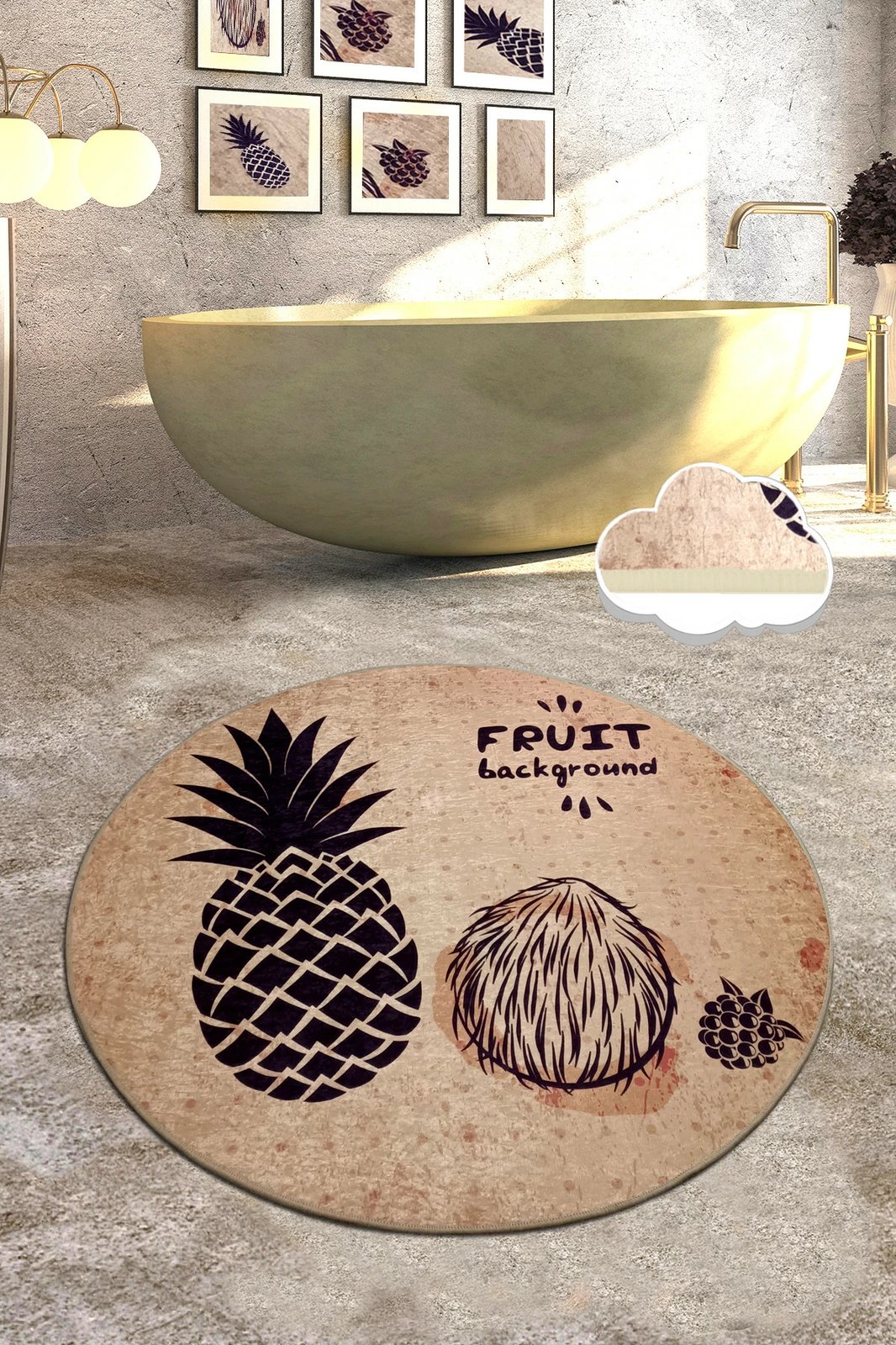 Tapet banjoje Mijölnir, Ecuador, shumëngjyrësh, 120 cm Tapet banjoje Mijölnir, Ecuador, shumëngjyrësh, 120 cm