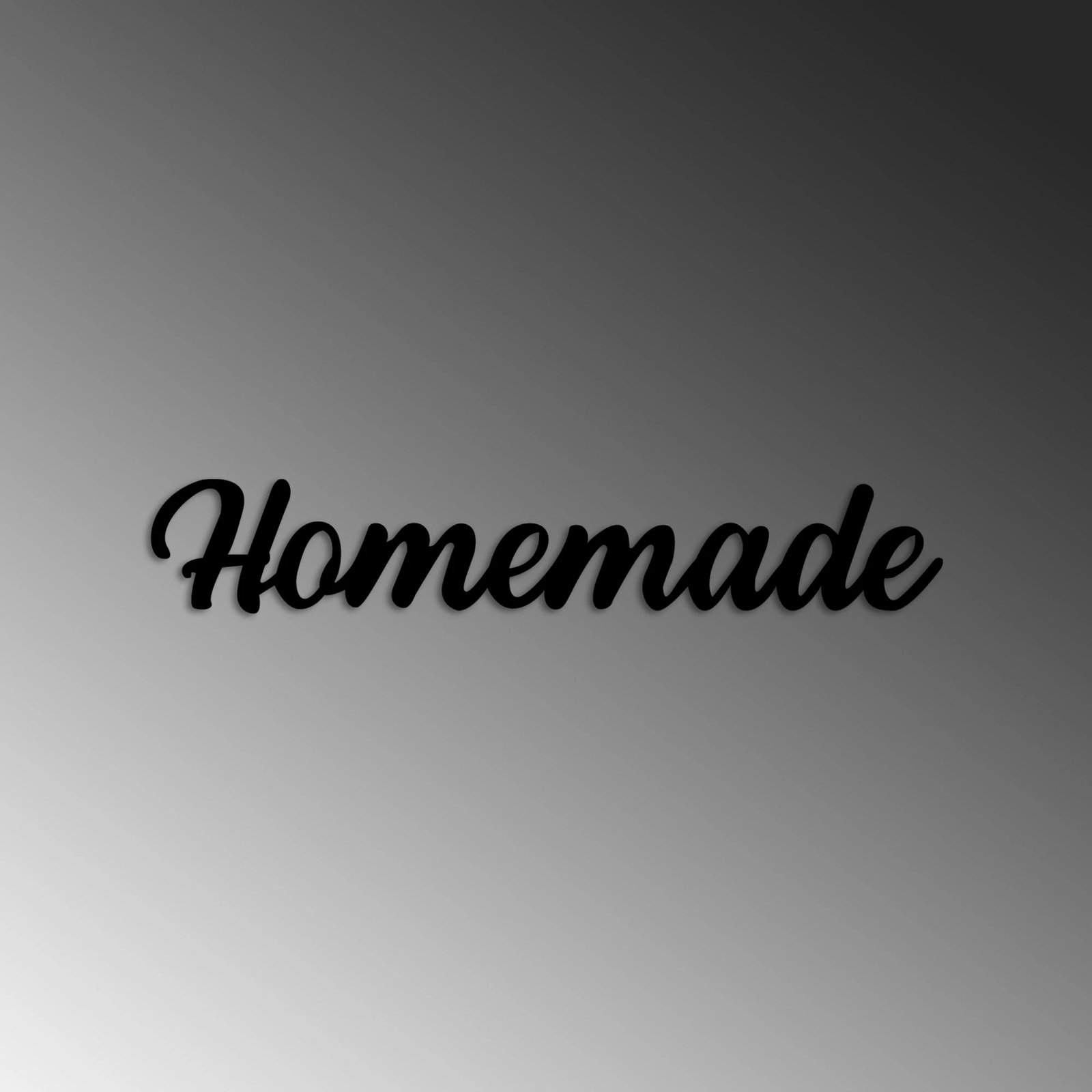 Aksesor dekorativ metalik për mur, 'Homemade', ngjyrë e zezë, 60x10cm