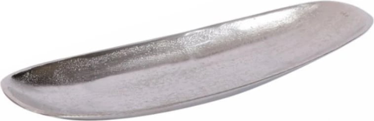Tabaka dekorative Ricus, alumin, ngjyrë argjendi, 54x15x4 cm