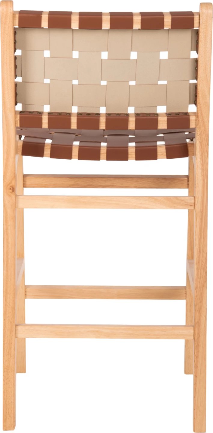 Karrige për bar FELIPE, lartësi mesatare, FH9329.01, dru TOON, ngjyrë natyrale, PU kafe, 45x47x94H cm