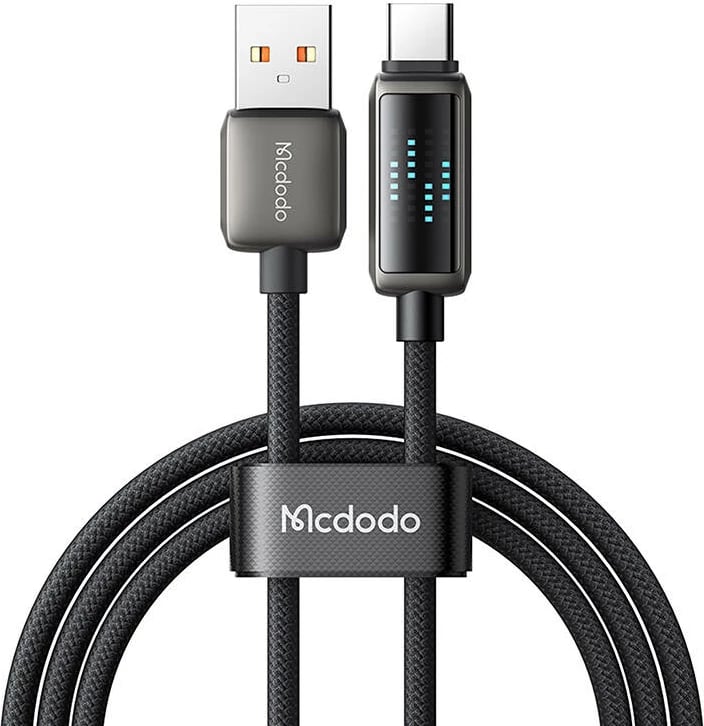 Kabllo Mcdodo CA-2350 USB-A në USB-C, 1.2m, 6A, ekran LED, e zezë