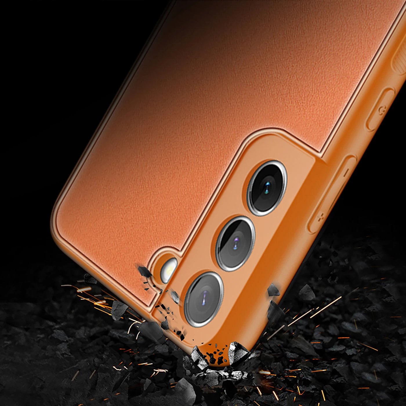 Mbështjellës Dux Ducis Yolo për Samsung Galaxy S22+, lëkurë ekologjike, portokalli Mbështjellës Dux Ducis Yolo për Samsung Galaxy S22+, lëkurë ekologjike, portokalli