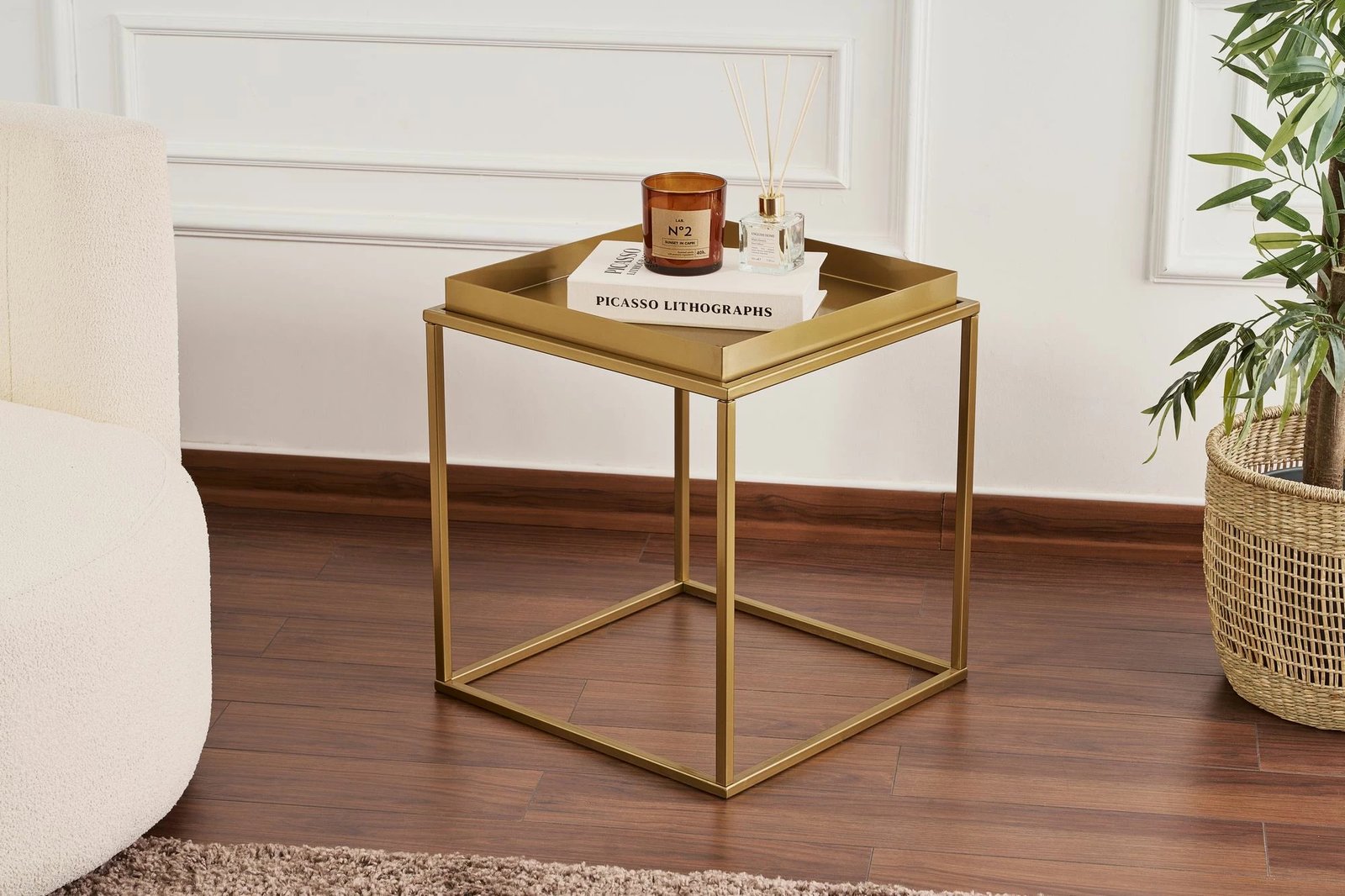 Tavolinë kafeje metalike, ngjyrë ari, Skye Decor, SHB-018-A