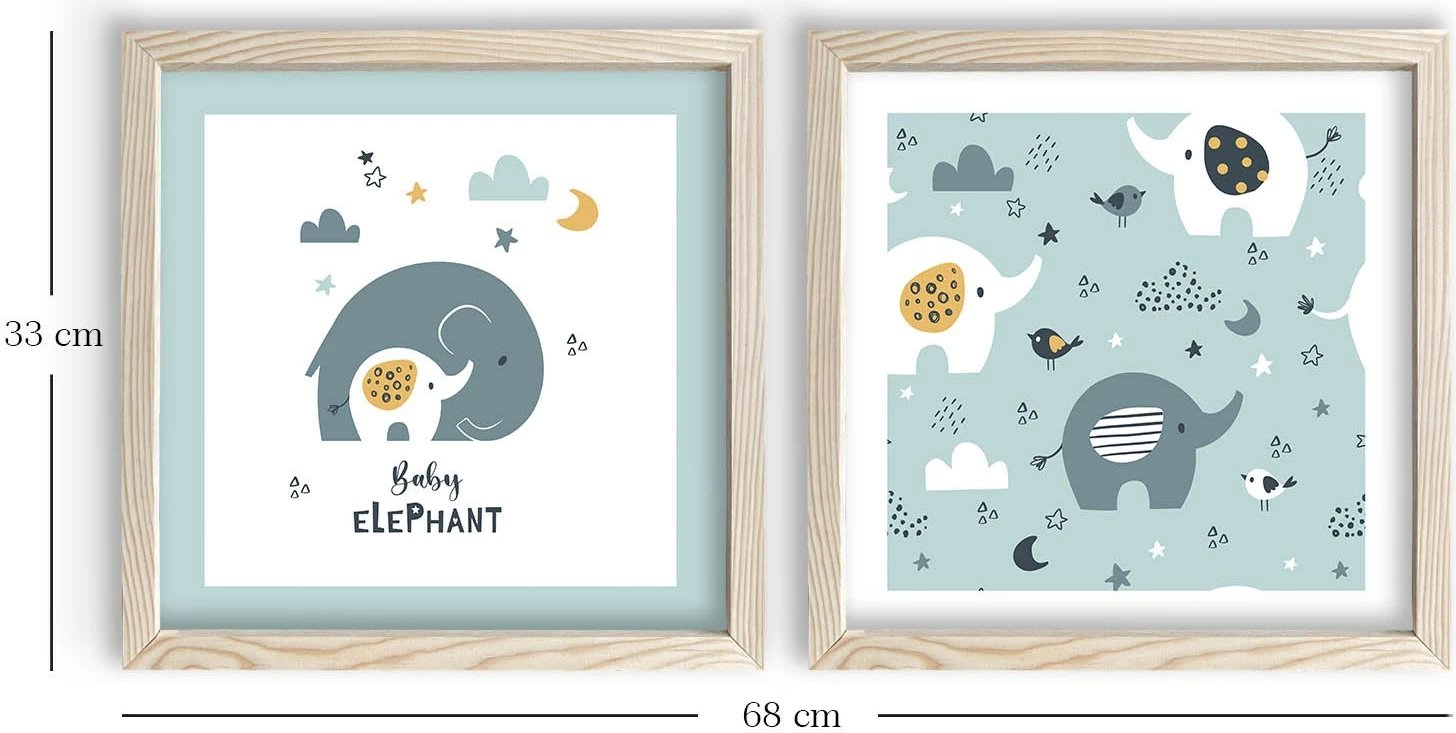 Pikturë dekorative me kornizë MDF (2 copë), Wallity, 2P3333KCT-015