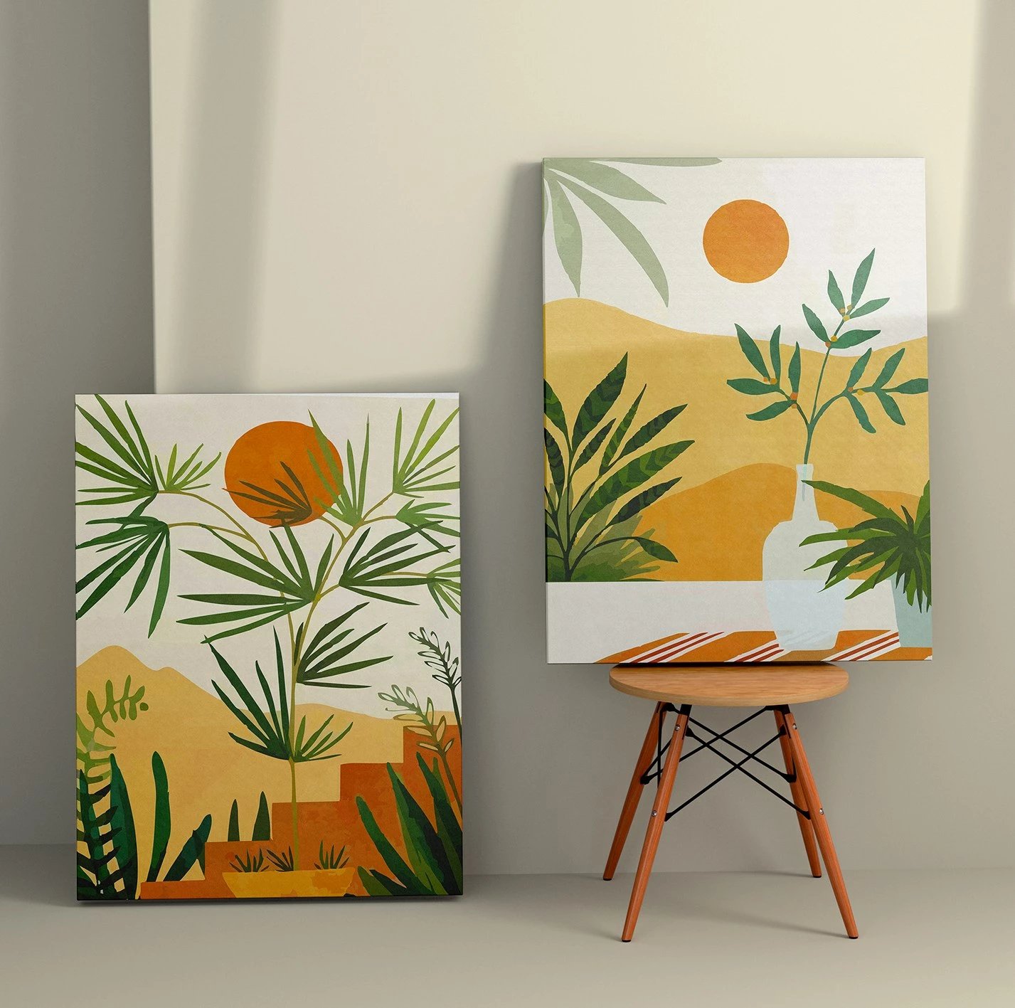 Pikturë dekorative në kanavacë, 2 copë, Wallity, 50x70cm