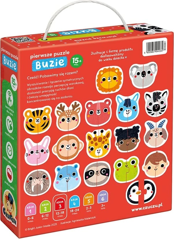 Puzzle fytyra për fëmijë CzuCzu First Puzzle Set, 36 pjesë, shumëngjyrëshe