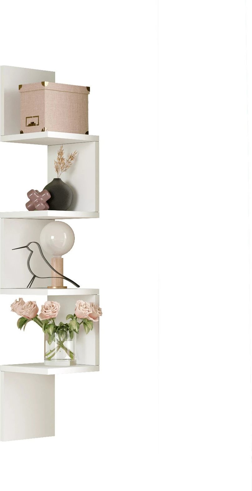 Raft muri Skye Decor, i bardhë, Wl9-W