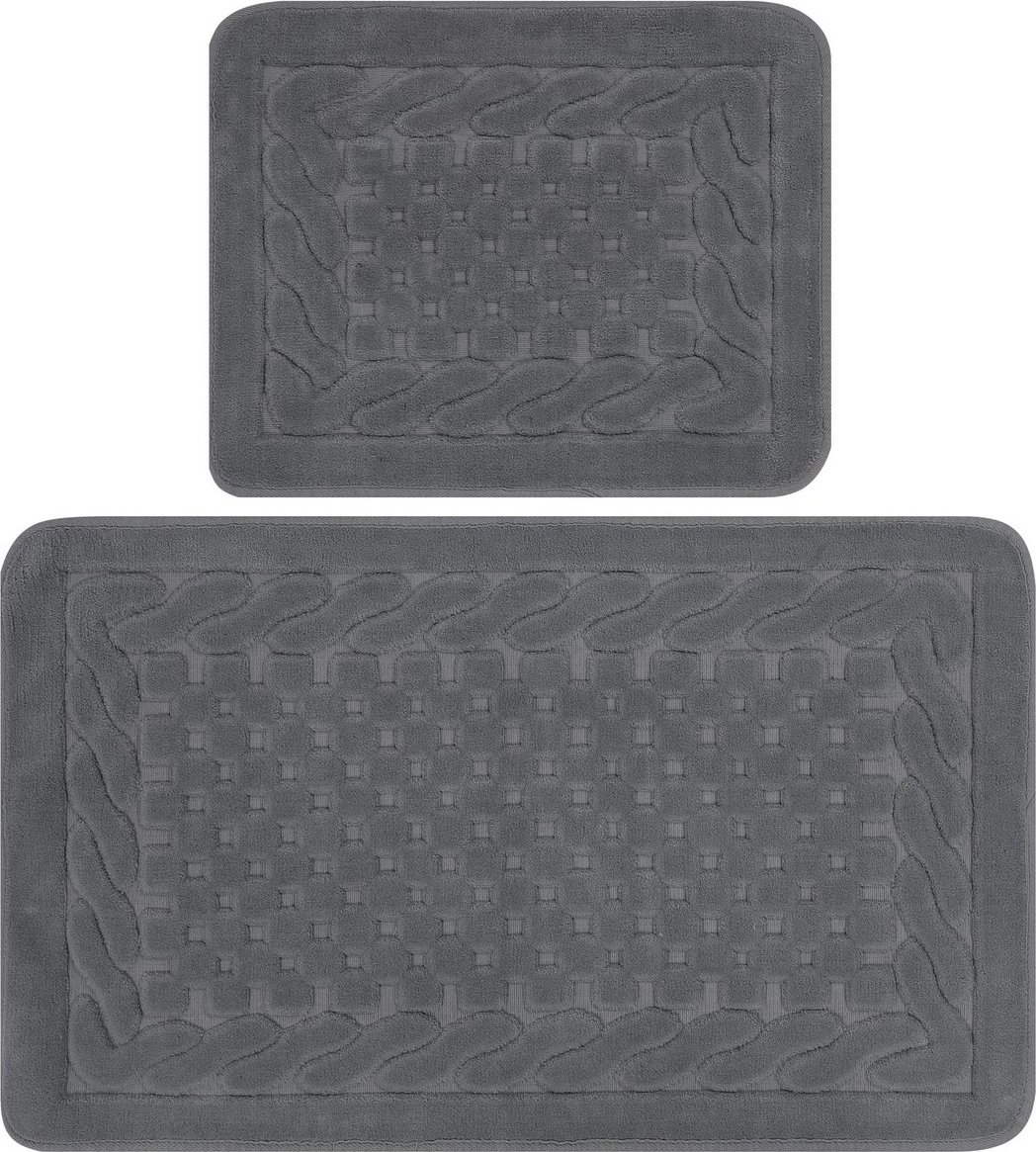 Set tapetash për banjo (2 copë), Mijölnir, pambuk Bambi, ngjyrë gri Set tapetash për banjo (2 copë), Mijölnir, pambuk Bambi, ngjyrë gri