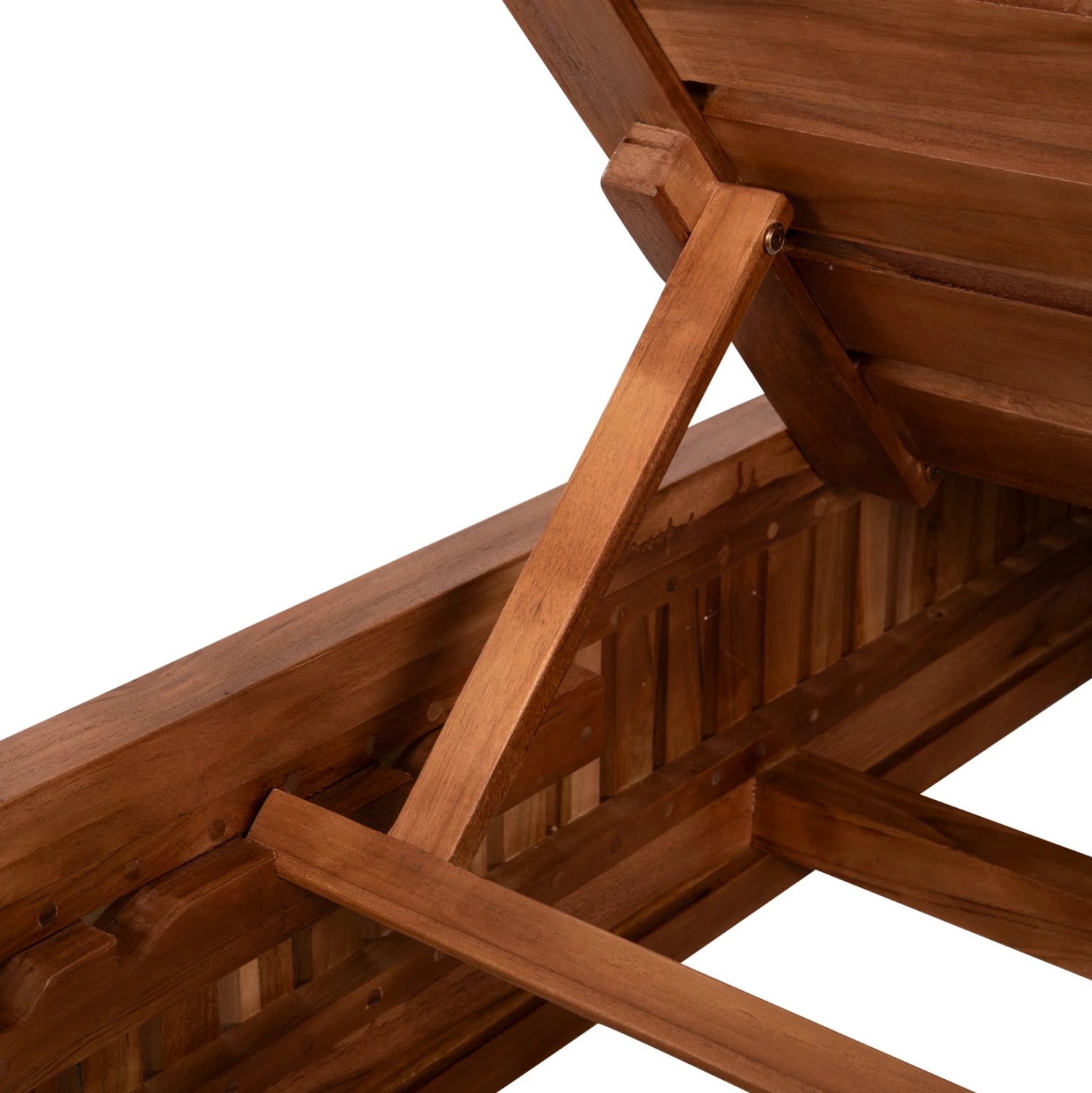 Shezlong VERNON, dru tik natyral, pa jastëk, 200x80x25cm