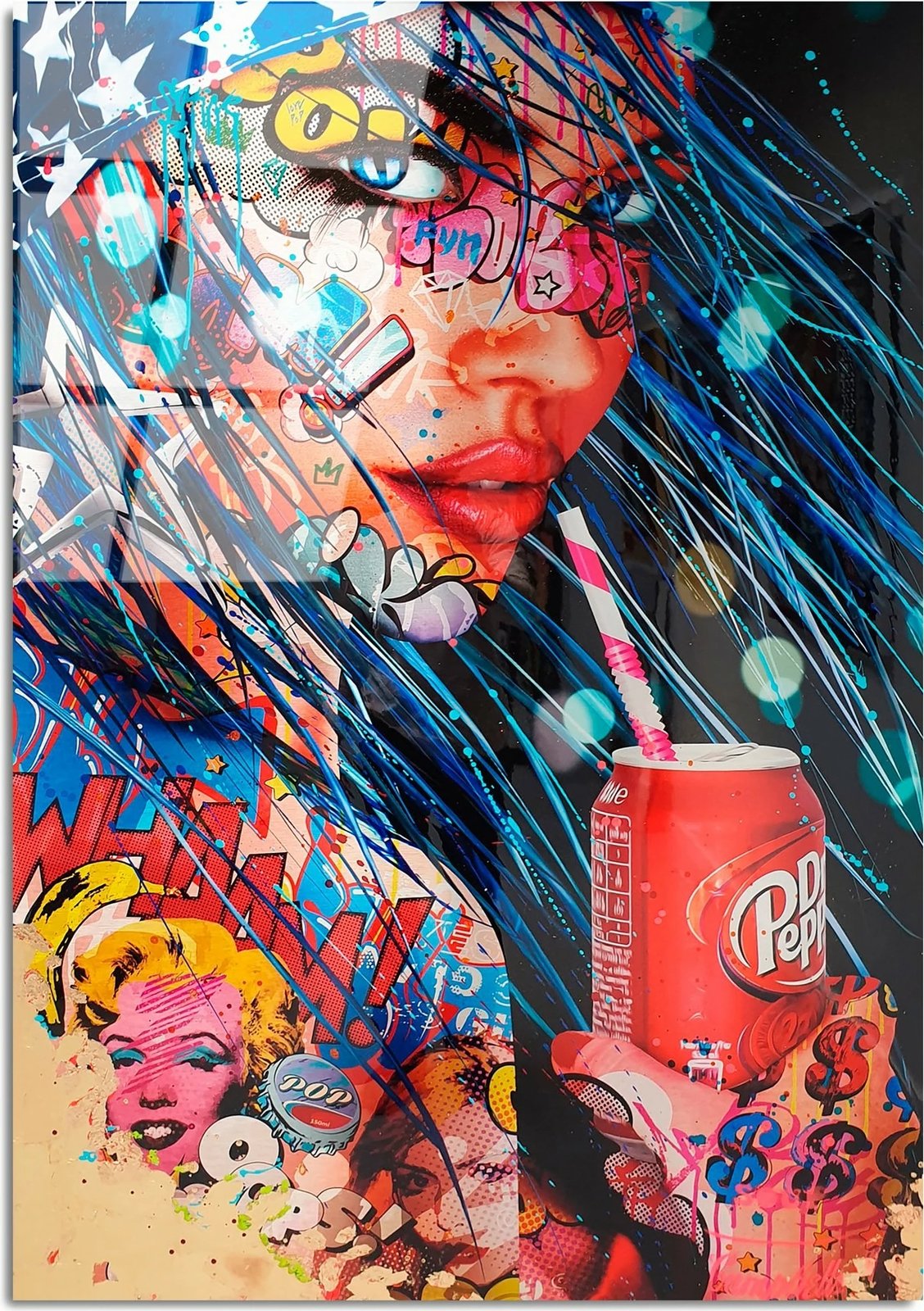 Pikturë dekorative xhami të temperuar, shumëngjyrëshe, UV-725, 70x100cm