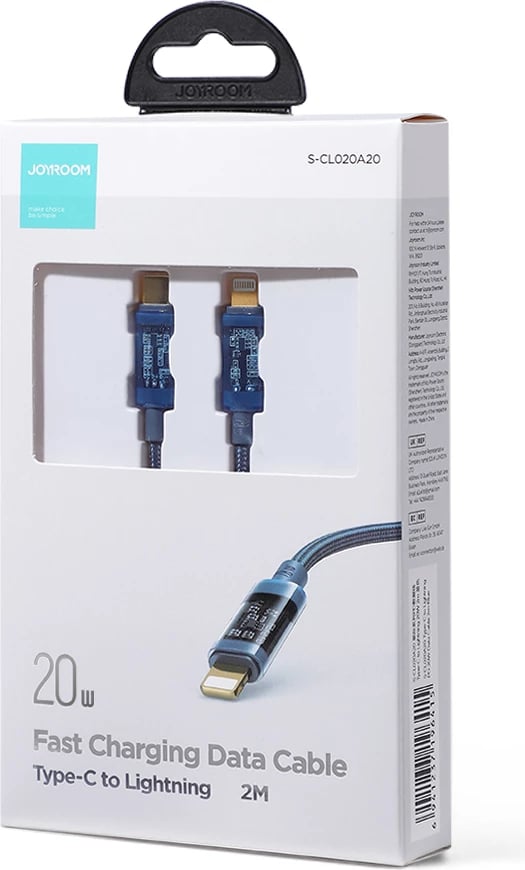 Kabllo Joyroom S-CL020A20, Lightning/USB-C, 2m, 20W, kaltër