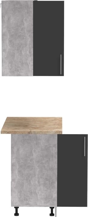 Njësi kuzhine Festa I melamine, ngjyrë gri e errët dhe sonoma, sipërfaqe pune 100x60x85cm