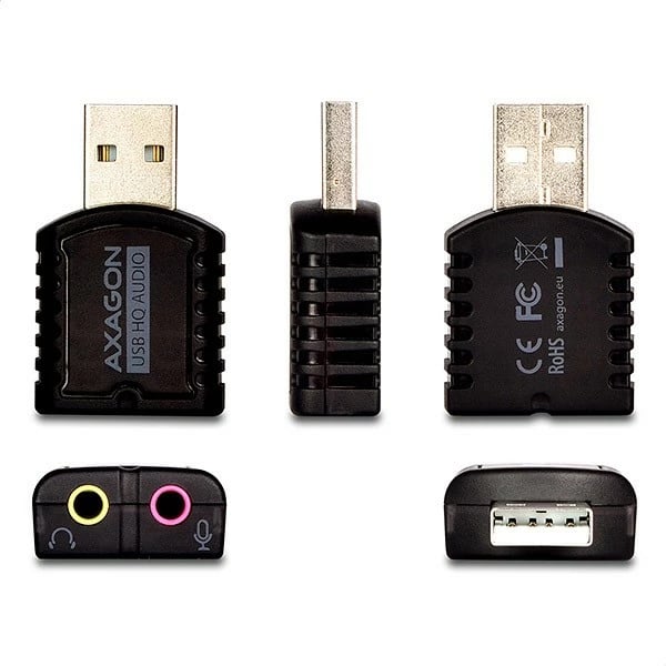 Kartë zanore e jashtme AXAGON ADA-17, USB 2.0 MINI, 96kHz/24-bit, e zezë