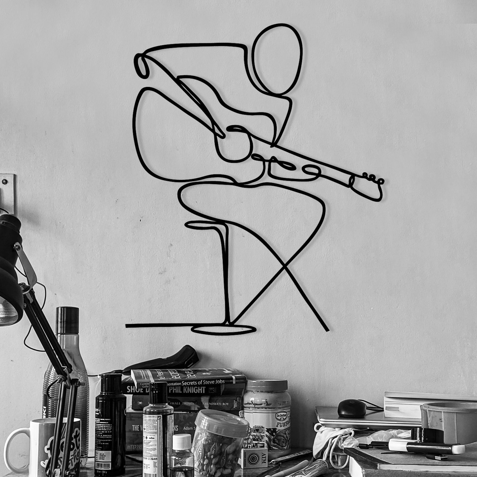 Aksesor dekorativ metalik për mur, Wallity Sentimiento 332, ngjyrë e zezë, 46x56cm