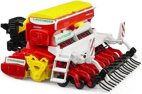 Lodër bujqësore BRUDER Potinger Vitasem 302ADD, 1:16, plastikë, kuqe/bardhë/verdhe