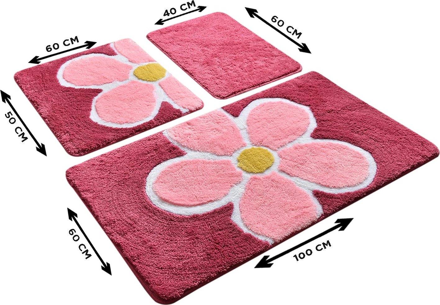 Set tapetesh për banjo akrilik (3 copë), lule, fuchsia, Mijolnir