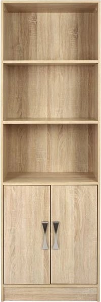 Librari melamine, ngjyrë sonama, me dorezë metalike, FH2027.03, 60x30x180 cm