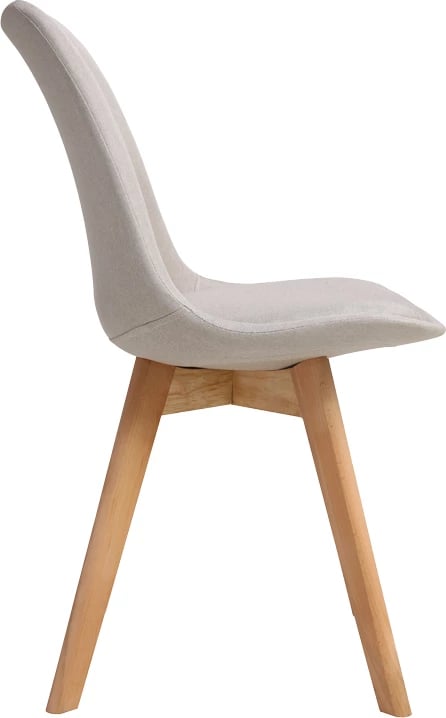 Karrige Gaston, material stof, këmbë druri natyrale, bezhë, 48x55x83cm