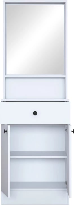 Mobilje hyrëse Rockder, melaminë e bardhë, 60x35.5x182.8cm