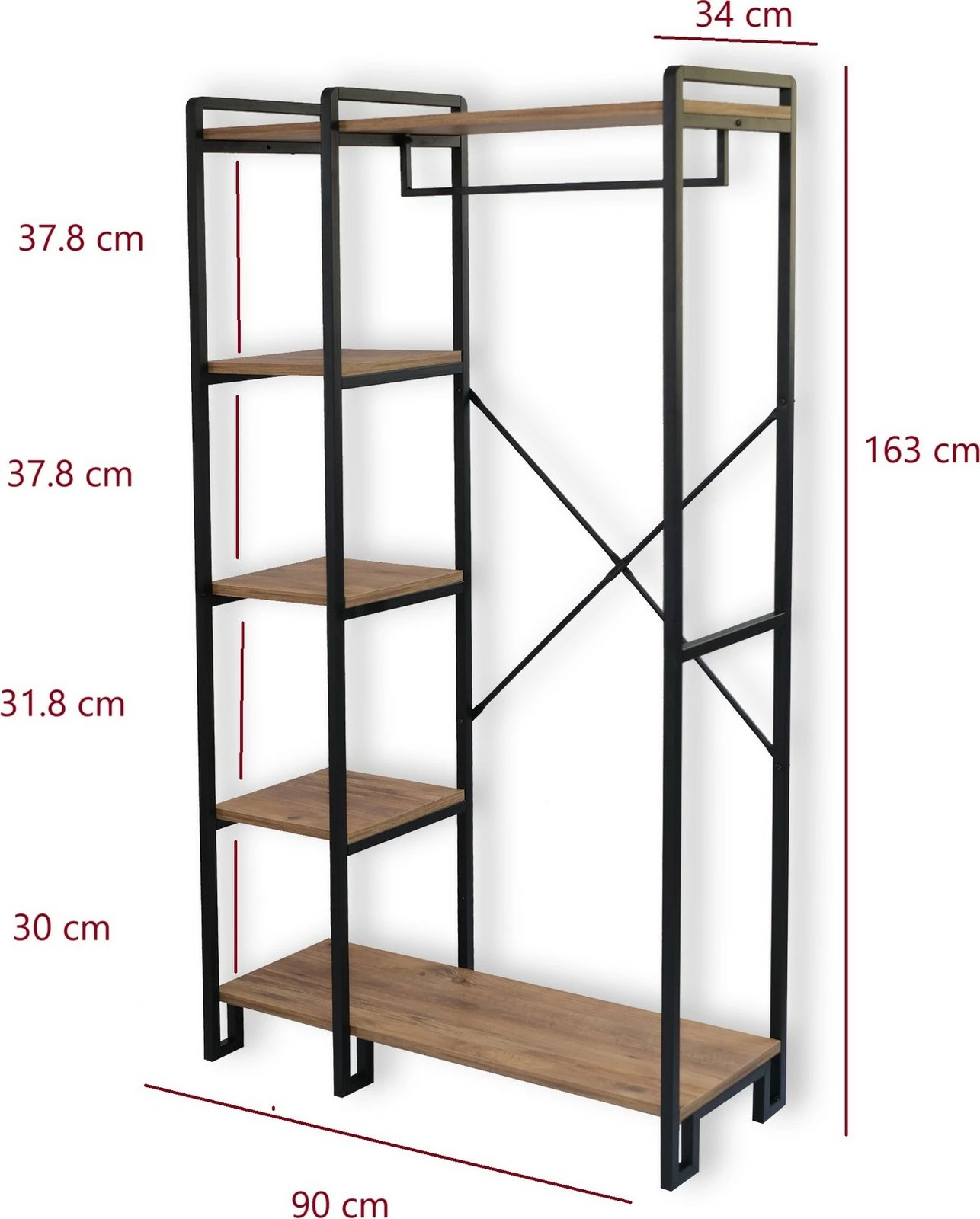 Stendë për korridor Hanah Home, Rex, ngjyrë pishë Atlantike dhe e zezë