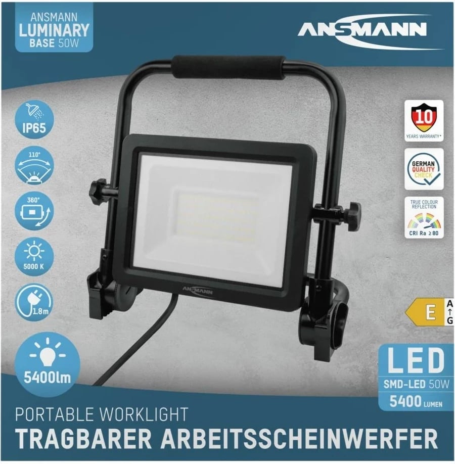 Prozhektor LED Ansmann FL50W-AC, 50 W, Alumini, i zi